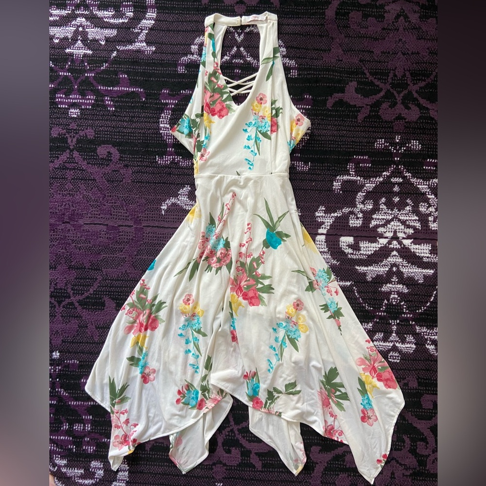 Junior’s Candie’s Floral Hanky Hem Dress